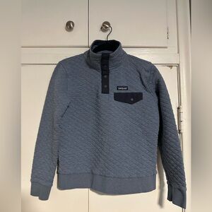 Patagonia Quilted Snap Pullover Sweatshirt Blue Gray | Size S